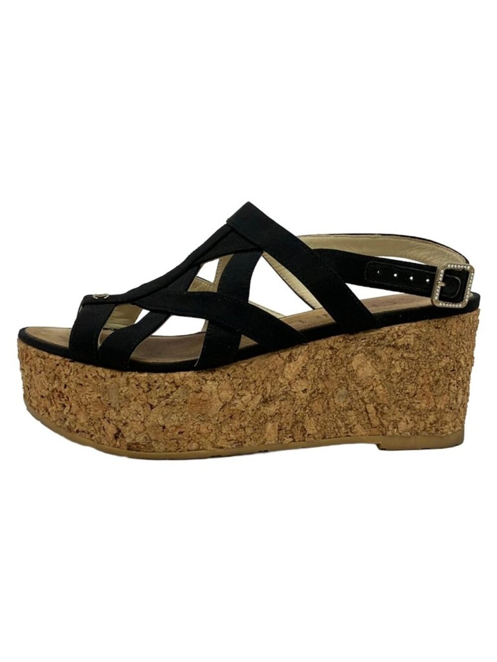 Chanel Sandals Black Platform Gold